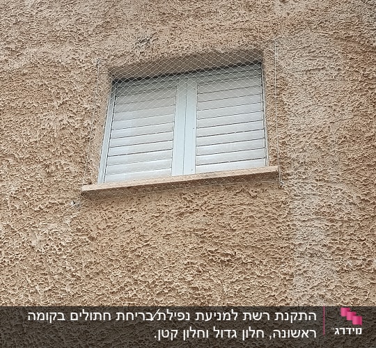 רשת על חלון למניעת כניסת יונים